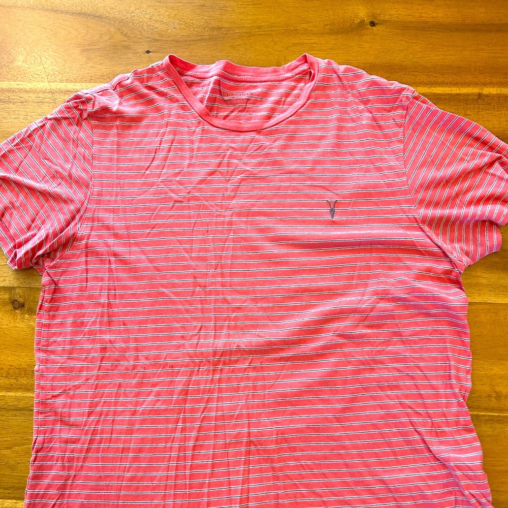All Saints Striped Crew T-Shirt